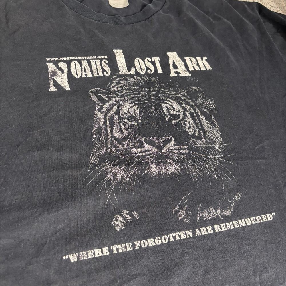 Vintage Y2K Noah’s Lost Ark Black Shirt Animal Rescue Tiger XL